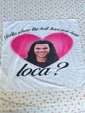 Bella Where the Heck have you been Loca? White Banned with Pink Heart Graphic